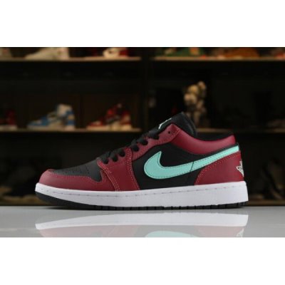 Nike Air Jordan 1 Low Siyah / Yeşil / Kırmızı Basketbol Ayakkabısı Türkiye - JX0CCZ93